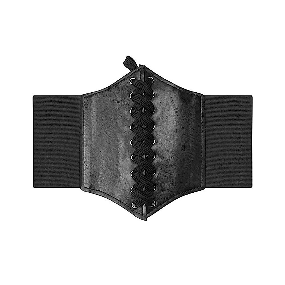 New Faux leather black lace up corset - Picture 5 of 15